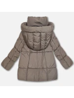 Světle hnědá dámská péřová oversize bunda S'West (B8539-48) Světle hnědá dámská péřová oversize bunda S'West (B8539-48)