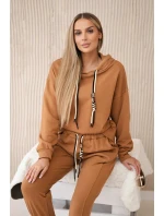 Bavlněná mikina s kapucí + kalhoty velbloud Bavlněná mikina s kapucí + kalhoty velbloud