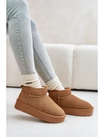 Dámské Velurové Sněhule Na Platformě Camel Nereviana