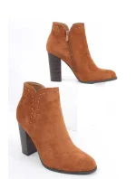 Dámské kotníkové boty na sloupkovém podpatku UK11P Hnědá Camel - Seastar