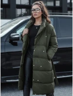 Dámský zimní dlouhý prošívaný kabát FAVI zelený FashionStreet TY4576