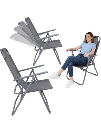 TURISTICKÉ KŘESLO S POLŠTÁŘI 61x66x65-108CM Tmavě šedé skládací ENERO CAMP - TYP II TURISTICKÉ KŘESLO S POLŠTÁŘI 61x66x65-108CM Tmavě šedé skládací ENERO CAMP - TYP II