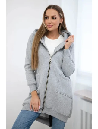 Zateplená mikina se zipem na zádech šedá Zateplená mikina se zipem na zádech šedá