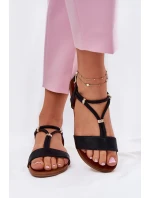 Dámské Plné Sandály S Pásky S.Barski KV51-120 Černé