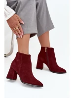 Dámské boty na podpatku se zlatým detailem Čokoládové Zazoo 3128