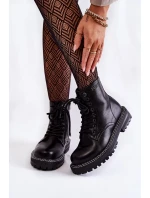 Dámské kozačky na platformě Big Star KK274538 Černé Dámské kozačky na platformě Big Star KK274538 Černé