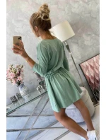 Šaty s flitrovou kapsou tmavě mátové