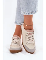Dámské Kožené Tenisky Zazoo N1220 Béžové