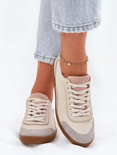 Dámské Kožené Tenisky Zazoo N1220 Béžové