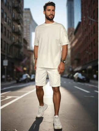 Pánská základní bílá souprava FashionStreet AX0798