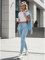 Dámské velurové modré tepláky FashionStreet UY2835