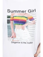 Halenka s potiskem Summer Girl bílá Halenka s potiskem Summer Girl bílá