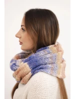 Komin dámský vlněný melírovaný měkký šátek na zimu KN20 fialový