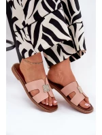 Ploché Pantofle S Vystřižením A Dekorací Špinavě Růžová Bohalis