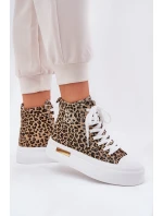 Vysoké Dámské Tenisky S Leopardským Vzorem Na Platformě Hnědé Laviriona