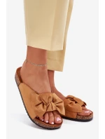 Dámské Pantofle Na Korkové Podešvi S Mašlí Camel Seressa