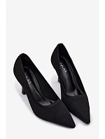 Materiálové Podpatky Lodičky Černé Lelissey