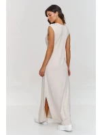 Denní šaty M873 béžové - Makadamia