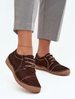 Kožené dámské polobotky s prošitím Artiker 57C2114 hnědé