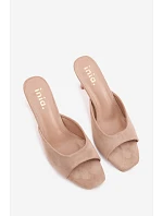 Dámské pantofle na tenkém podpatku Béžové Revina
