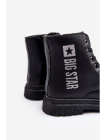 Dětské kožené zateplené boty Big Star Black