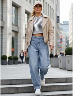 Dámské baggy džíny s vysokým pasem modré FashionStreet UY2927 Dámské baggy džíny s vysokým pasem modré FashionStreet UY2927