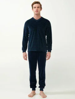 Vamp - Sametové pruhované pyžamo 21710 - Vamp