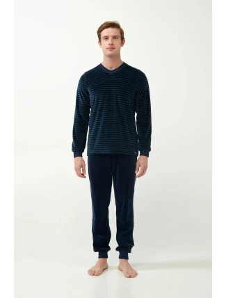 Vamp - Sametové pruhované pyžamo 21710 - Vamp Vamp - Sametové pruhované pyžamo 21710 - Vamp