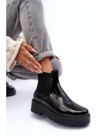 Lakované Kalhoty Boty Na Platformě Big Star MM274395 Černé