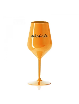 POHODINDA - oranžová nerozbitná sklenice na víno 470 ml