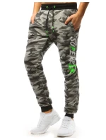 Pánské světle šedé teplákové kalhoty moro UX3509