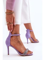 Semišové Sandály Na Vysokém Podpatku S Kamínky fialove Moments Semišové Sandály Na Vysokém Podpatku S Kamínky fialove Moments