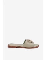 Ploché Dámské Pantofle S Ozdobným Detalem Zelené Nenitta