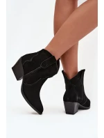 Vklouzávací dámské kovbojské boty z přírodního semiše Černé Beretta