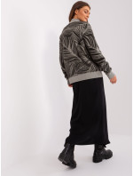 Khaki dámský oversized svetr s rolákem