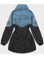 Světle modro-černá volná džínová bunda  (B9791-5001) - Goodlooking