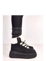 Dámské zimní boty s kožíškem ZH15 Černá s bílou - Next Step Dámské zimní boty s kožíškem ZH15 Černá s bílou - Next Step