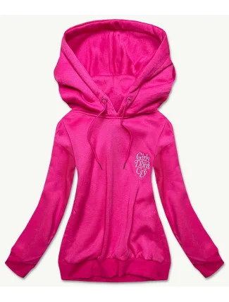 Krátká růžová dámská tepláková mikina (26013) Krátká růžová dámská tepláková mikina (26013)