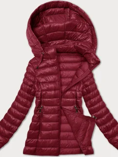 Dámská prošívaná bunda ve vínové bordó barvě s kapucí J Style (16M9102-06)