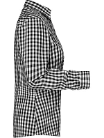 Daiber JN 616 Popelínová kostkovaná halenka s dl. rukávem 02.0616 black/white