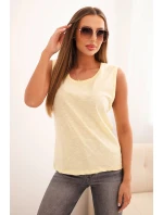Dámská bezrukávová košile z bavlny klasického střihu žlutá