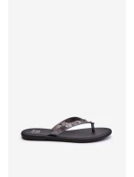 [Ploché elastické dámské žabky ZAXY JJ285297 šedo-černé]