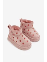 Dětské sněhule s jahodami růžové Gracina