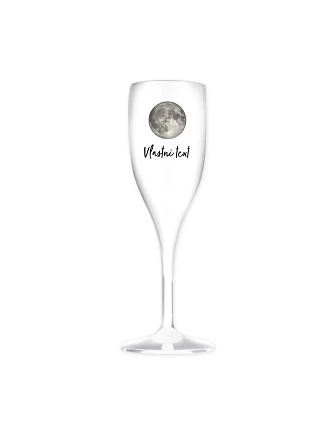 Personalizovaná nerozbitná prosecco sklenice s měsíční fází