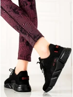 Komfortní tenisky dámské černé bez podpatku Komfortní tenisky dámské černé bez podpatku