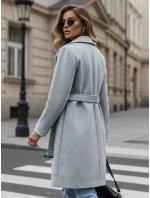 Dámský jednořadový podzimní kabát SCHERMI světle šedý FashionStreet NY0668 Dámský jednořadový podzimní kabát SCHERMI světle šedý FashionStreet NY0668