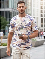 Pánské tričko s vojenským potiskem béžové FashionStreet NX2005R Pánské tričko s vojenským potiskem béžové FashionStreet NX2005R