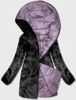 Fialová oboustranná dámská bunda - kožíšek (b8053-51)