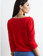 Červená volná dámská halenka se zavazováním na spodním okraji (4691)