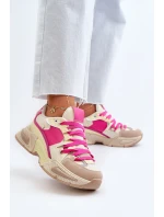 Dámská módní šněrovací sportovní obuv Béžovo-růžová Chillout!
